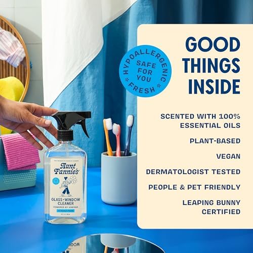 Aunt Fannies Natural Glass Cleaner Spray 169 Ounces Pack of 3