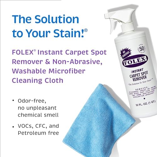 Folex 2 Carpet Spot Removers 2 Reusable Microfiber Cloths