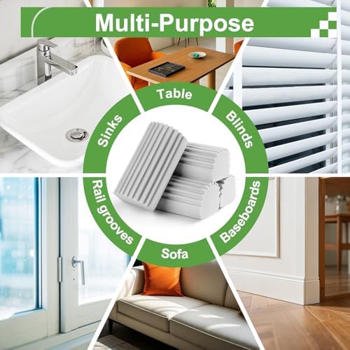 4-Pack Damp Clean Duster Sponge for Blinds Glass and More