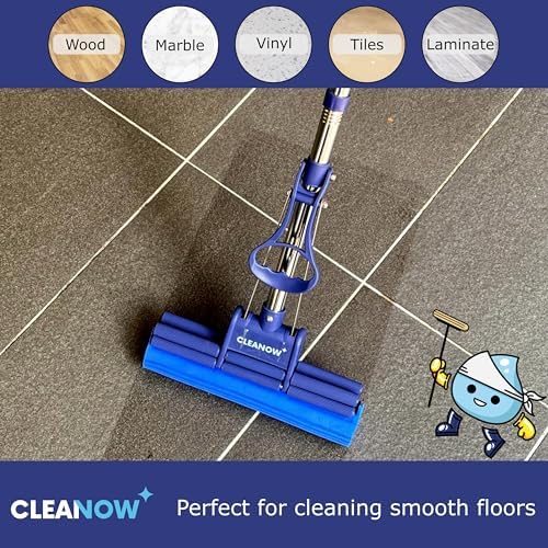 OneTouch GO Wring Mop with PVA Sponge and Stainless Handle