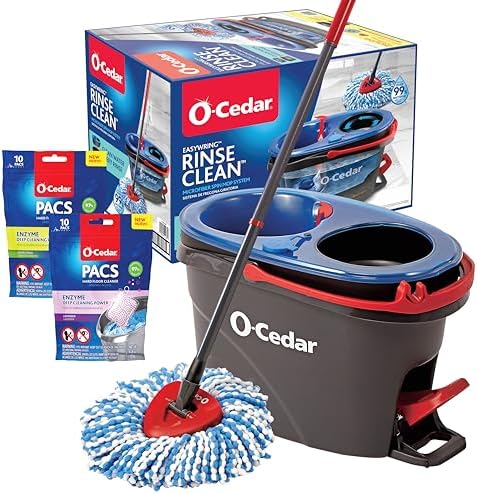O-Cedar EasyWring RinseClean Spin Mop Bucket Set with Citrus and Lavender PACS