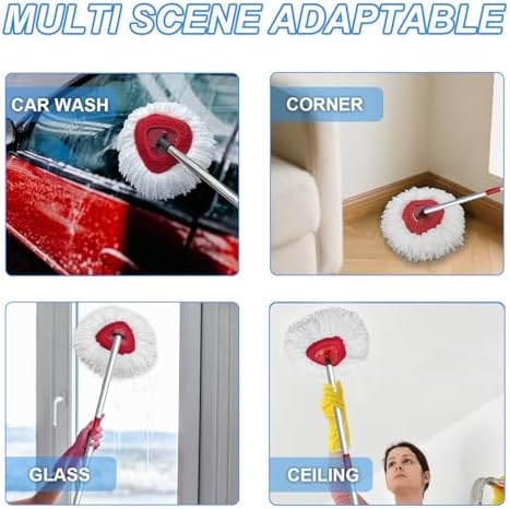 SuperAbound 2 Pack Spin Mop Replacement Heads for O-Cedar EasyWring