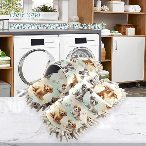 Xigua Microfiber Cleaning Slippers with Dogs Pattern 1