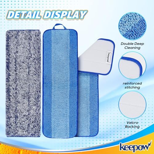 KEEPOW 18 Inch Microfiber Mop Pad 4 Pack 1