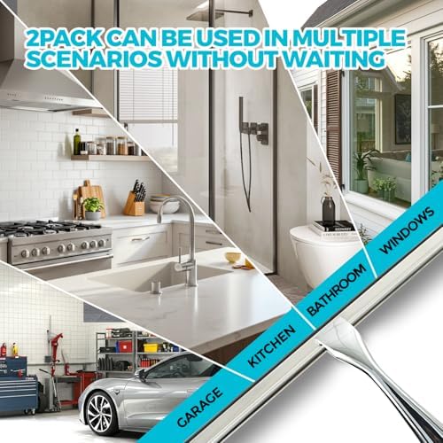 2 Pack Universal Squeegee for Glass and Tile Surfaces
