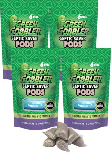 Green Gobbler Septic Tank Treatment Packets - 24 Pods 6 Months Supply