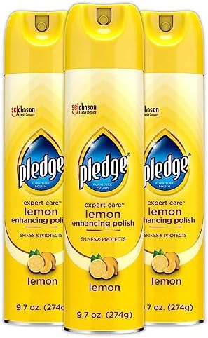 Lemon Scent Pledge Wood Polish Spray 97oz Pack of 3