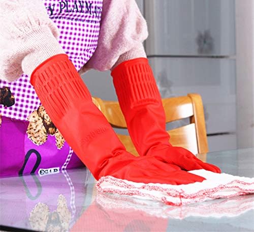 YSLON Rubber Gloves 2-Pair With Cleaning Cloths 2-Pack Waterproof Reusable