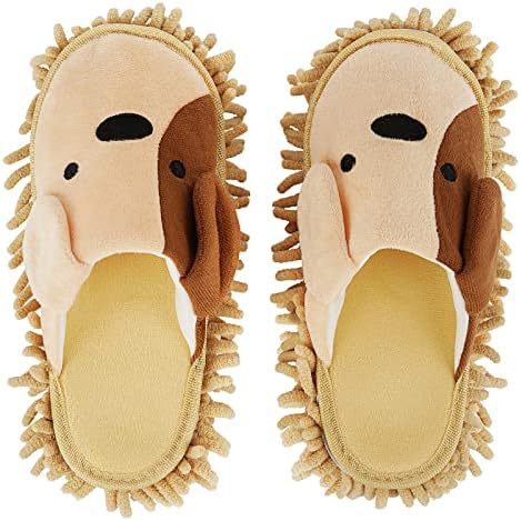Whiidoom Floor Cleaning Mop Slippers with Chenille Fiber