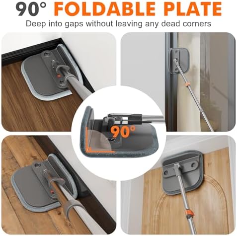 INWEJIA Spin Mop and Bucket Set with 90 Foldable and 360 Rotating Design