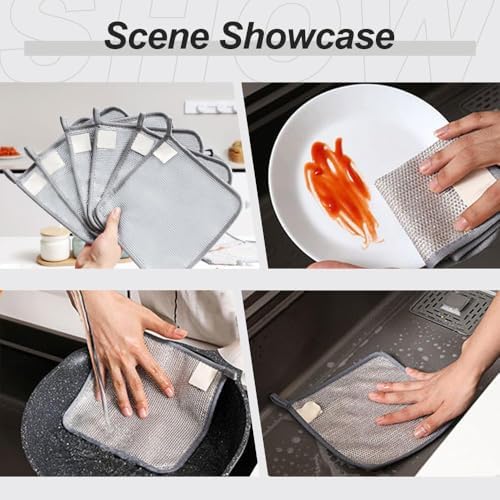 Jiexily 2025 Multipurpose Wire Dish Rags 5 Pcs 1