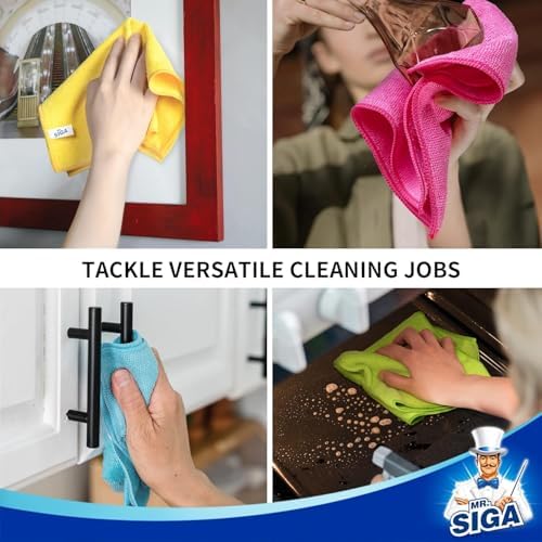 MRSIGA Microfiber Cleaning Cloth 24-Pack 126 x 126 Inches