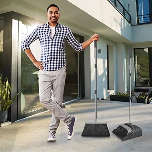Kelamayi Broom and Dustpan Set - Black Gray