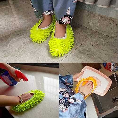 Yueiehe 5 Pairs Multi-Function Dust Duster Mop Slippers