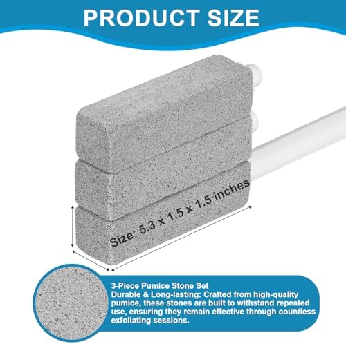 Herda 3 Pack Pumice Stones with Long Handle