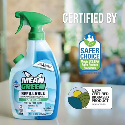 Mean Green Refillable Ultra Powered Concentrate Glass Cleaner 143 Ounce