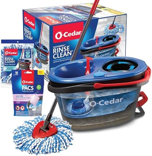 O-Cedar EasyWring RinseClean Spin Mop Bucket Set with Lavender Refill