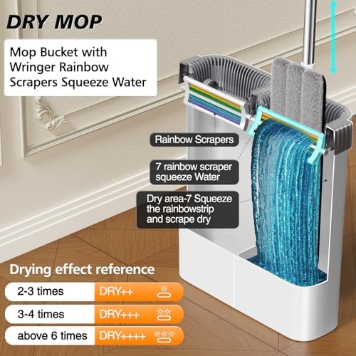 CTIME Mop and Bucket Set with Wringer for All Floors
