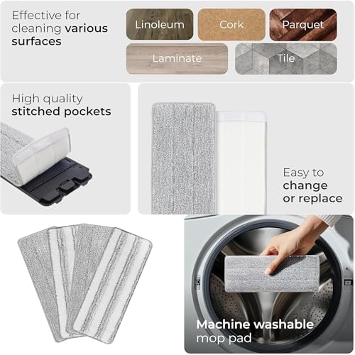 inHomes Mop Bucket Set with 4 Microfiber Cloths