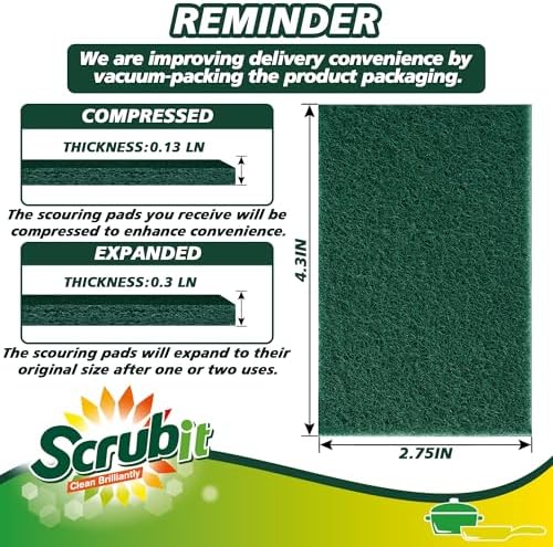 SCRUBIT Scouring Pads - Heavy Duty Reusable Cleaning Tools