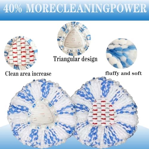 Fazlynyi 4 Pack Spin Mop Replacement Heads