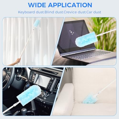 Wlich Disposable Duster Refills 8-Pack with Extendable Handle