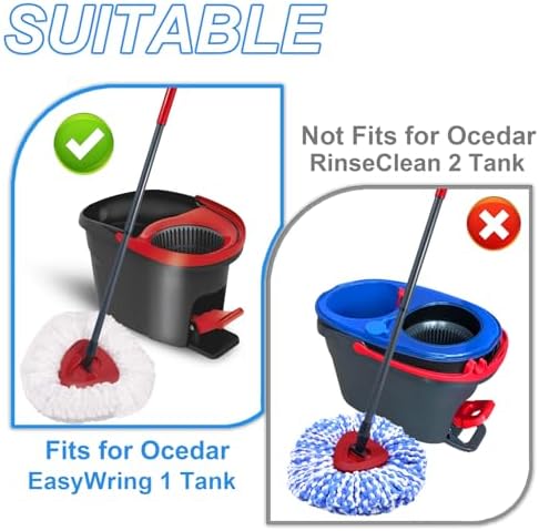 SuperAbound 2 Pack Spin Mop Replacement Heads for O-Cedar EasyWring