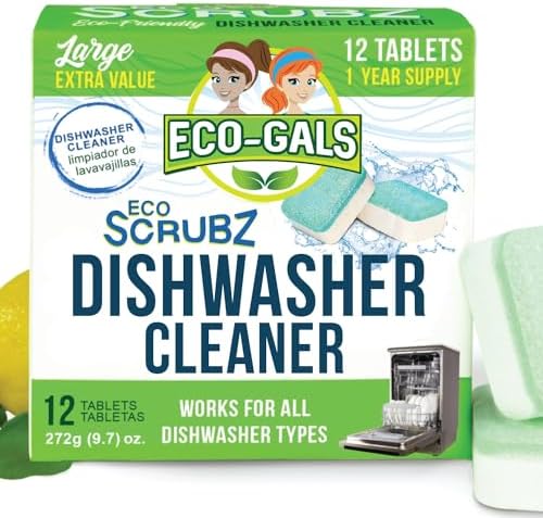 ECO-GALS Dishwasher Cleaner - 12 Tablets 12 Month Supply
