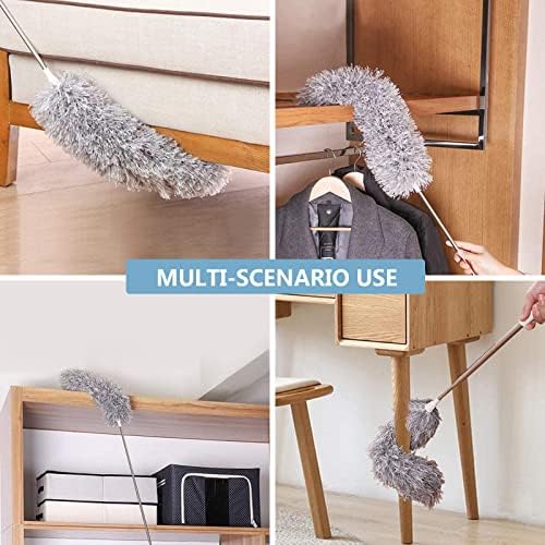 Azun Extendable Microfiber Duster with Bendable Head and Stainless Steel Pole