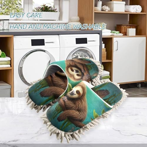 FLildon Microfiber Mop Slippers for Men Women Floor Cleaning Shoes