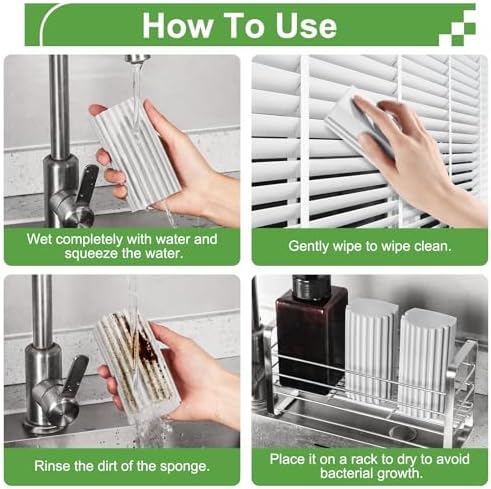 4-Pack Reusable Magic Duster Sponge for Cleaning