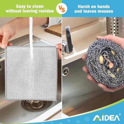 AIDEA Non Scratch Wire Dishcloth 24PK - 7x8 Inch