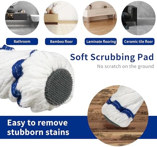 Silkyhose Self-Wringing Twist Mop for Dry Wet Cleaning