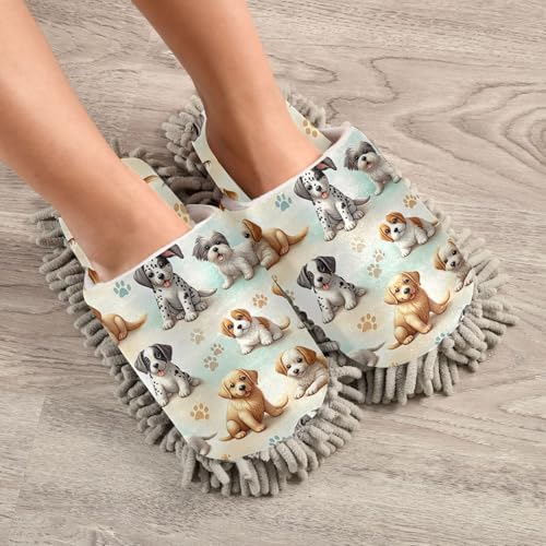 Xigua Microfiber Cleaning Slippers with Dogs Pattern 1