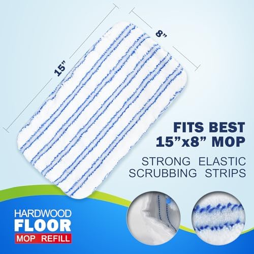 Matthew Microfiber Mop Refills 6Pcs Replaceable for Hardwood and 15x8 Mops