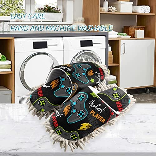Xigua Microfiber Mop Slippers for Men Women Size L