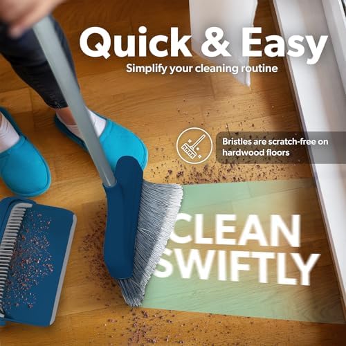 BLACKDECKER Butler Broom Dustpan Set - Ocean Blue 1