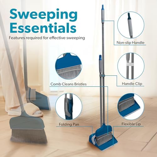 BLACKDECKER Butler Broom Dustpan Set - Ocean Blue 1
