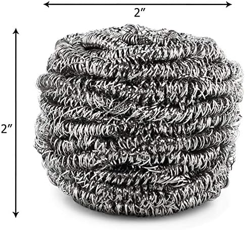 SCRUBIT 6 Pack Stainless Steel Scourers - Dish Pot Pan and Oven Cleaner