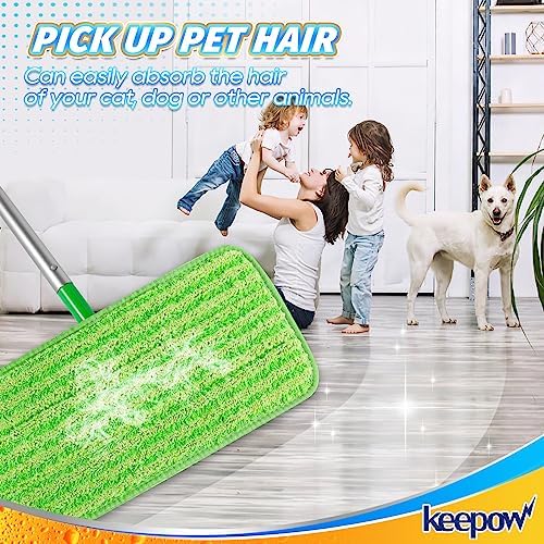 KEEPOW Reusable Pads for Swiffer Sweeper - 5 Pack 12 Mop Refills