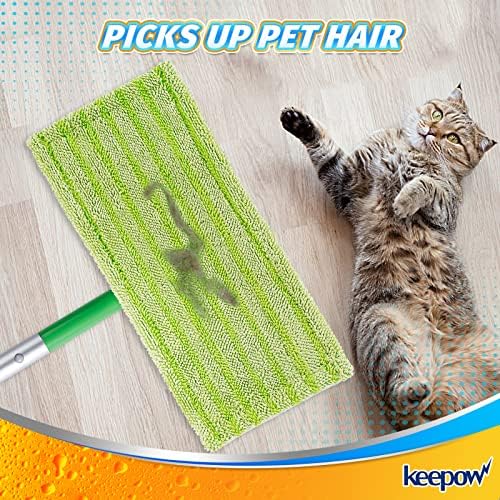 KEEPOW Reusable Mop Pads for Swiffer and Flat Mops - 4 Pack