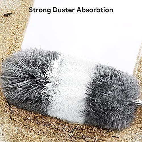 DELUX Microfiber Feather Duster Set 7PCS with 100 Inch Pole