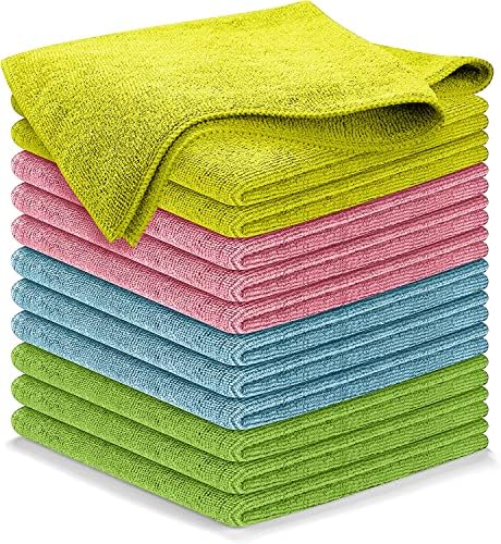USANOOKS 12Pc Microfiber Cleaning Cloths - 125x125 inch